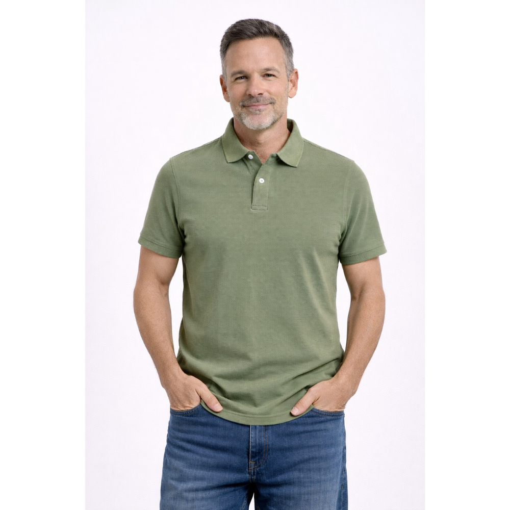 Men’s Regular-Fit Cotton Piqué Polo Shirt – Light Olive – Size XS – NWT